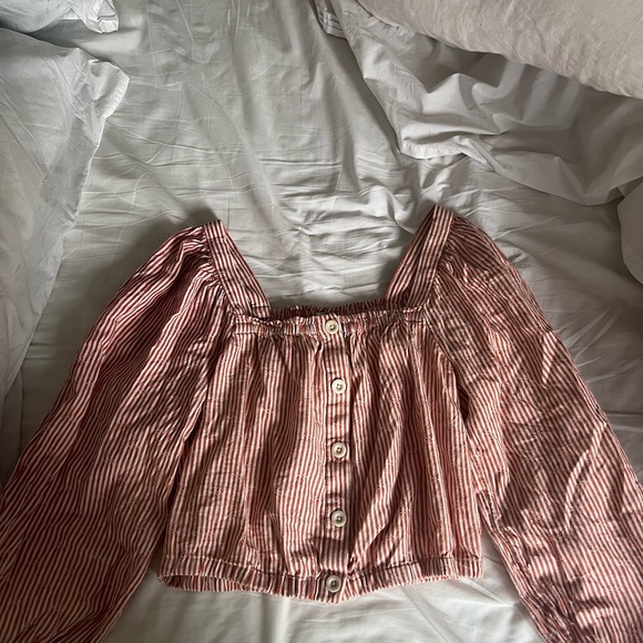 Madewell Button-up Cropped Blouse - Picture 2 of 3